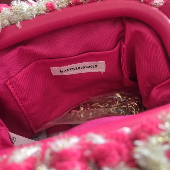 Anthropologie Pink and Cream Houndstooth Hair Accessory main image 5